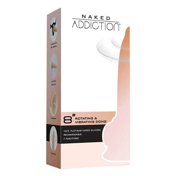 Naked Addiction Roterende & Vibrerende Vibrator Vanille 20 cm - Erovibes.nl
