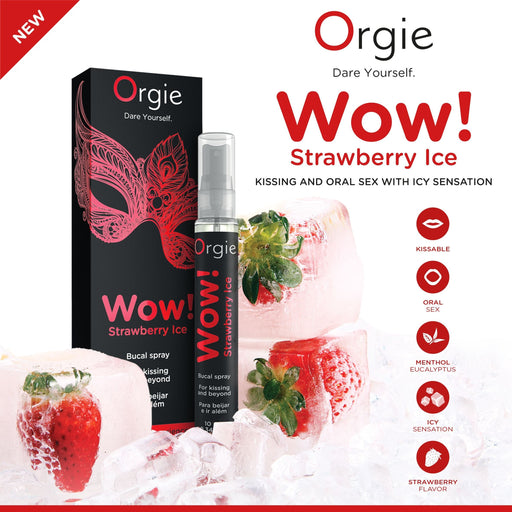 Orgie Wow Strawberry Ice Bucal Spray 10 ml - Erovibes.nl