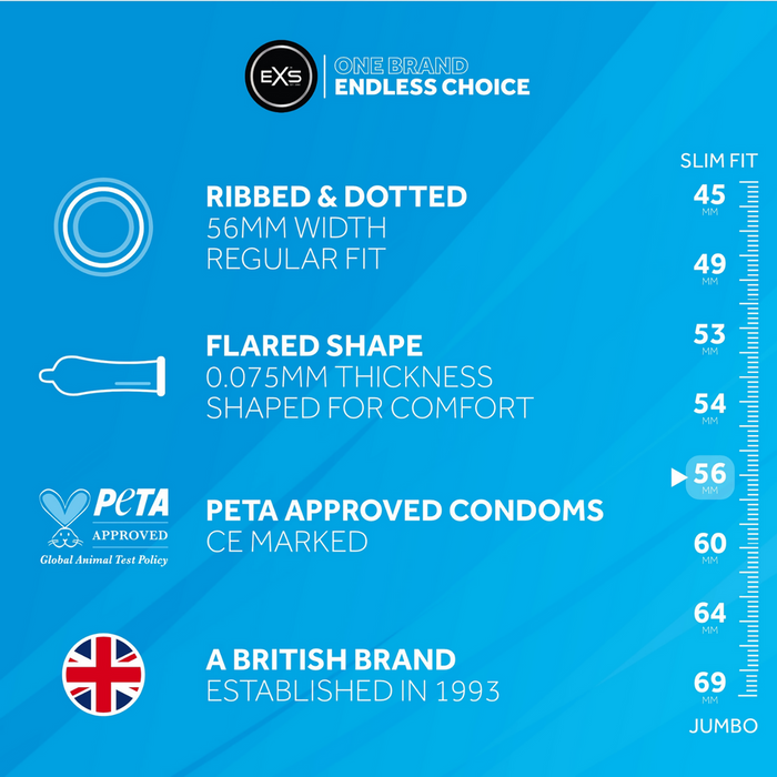 EXS Ribbed & Dotted Condooms 100 Stuks