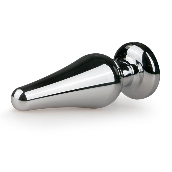 EasyToys Metalen Buttplug Zilver Met Roze Kristal 12 cm