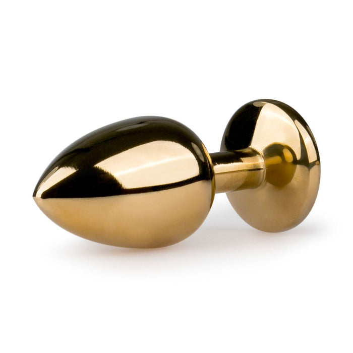 EasyToys Metalen Buttplug Goud Met Paarse Steen 7 cm