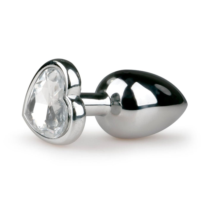 EasyToys Metalen Buttplug Zilver Met Hartsteen 7 cm