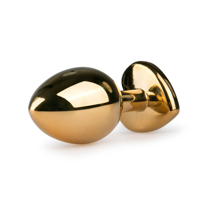 EasyToys Metalen Buttplug Goud Met Roze Hartsteen 8 cm