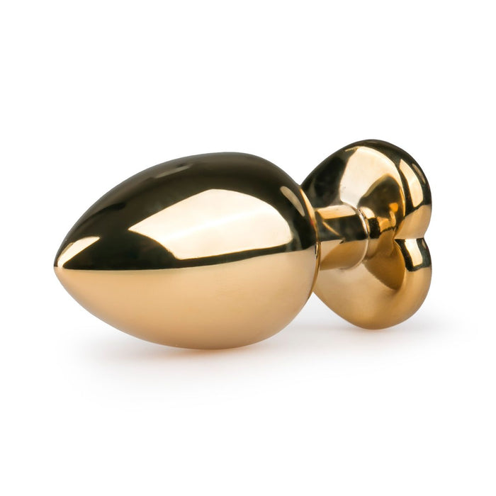 EasyToys Metalen Buttplug Goud Met Roze Hartsteen 10 cm