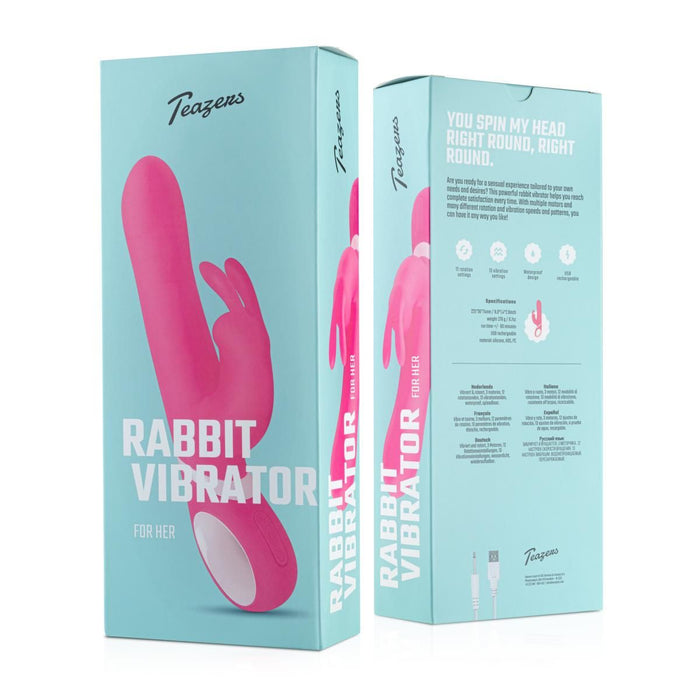 Teazers Rabbit Vibrator Roos 22 cm