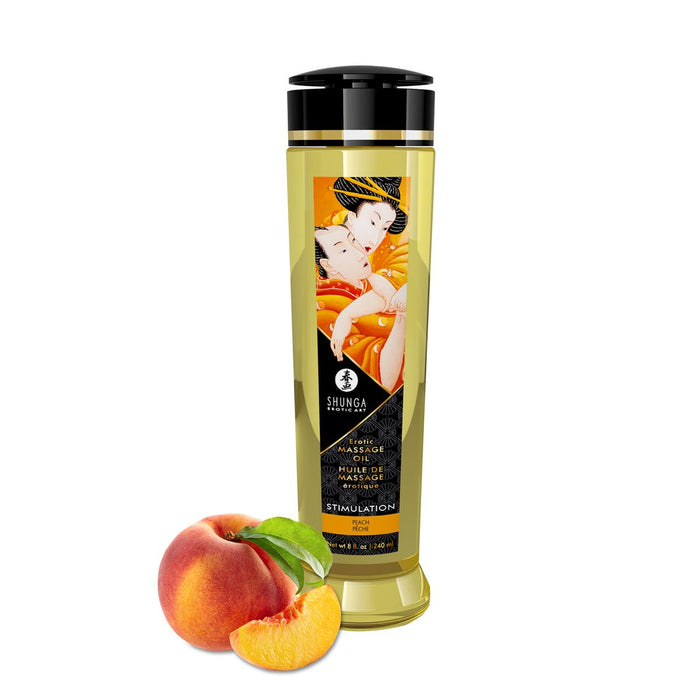 Shunga Massageolie Stimulation Peach 240 ml