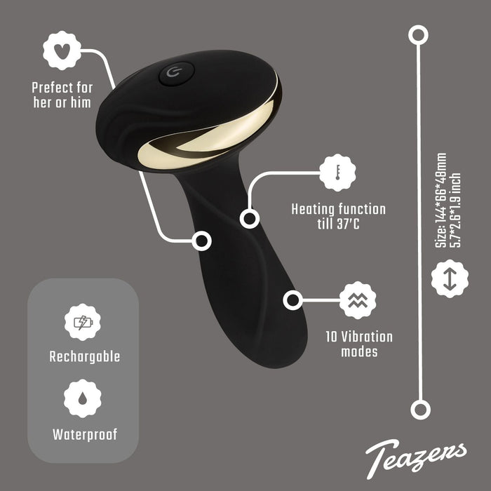 Teazers Anale Vibrator Zwart 13 cm