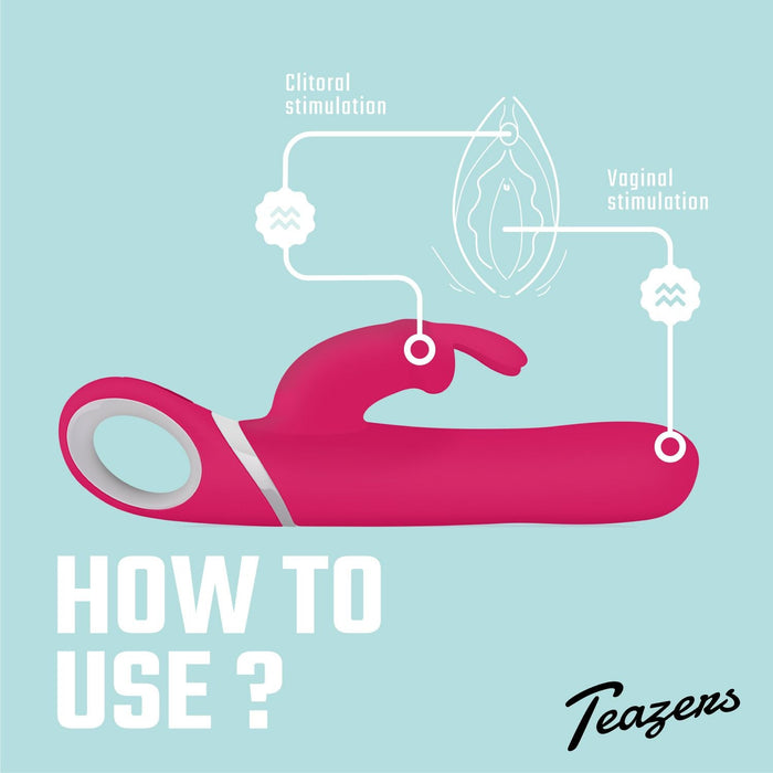 Teazers Rabbit Vibrator Roos 22 cm