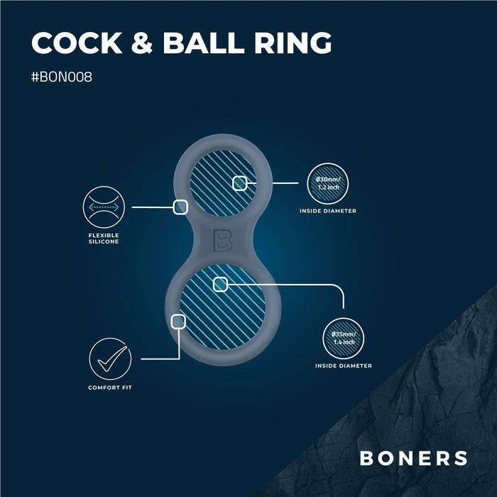 Boners Siliconen Cockring & Ballstretcher