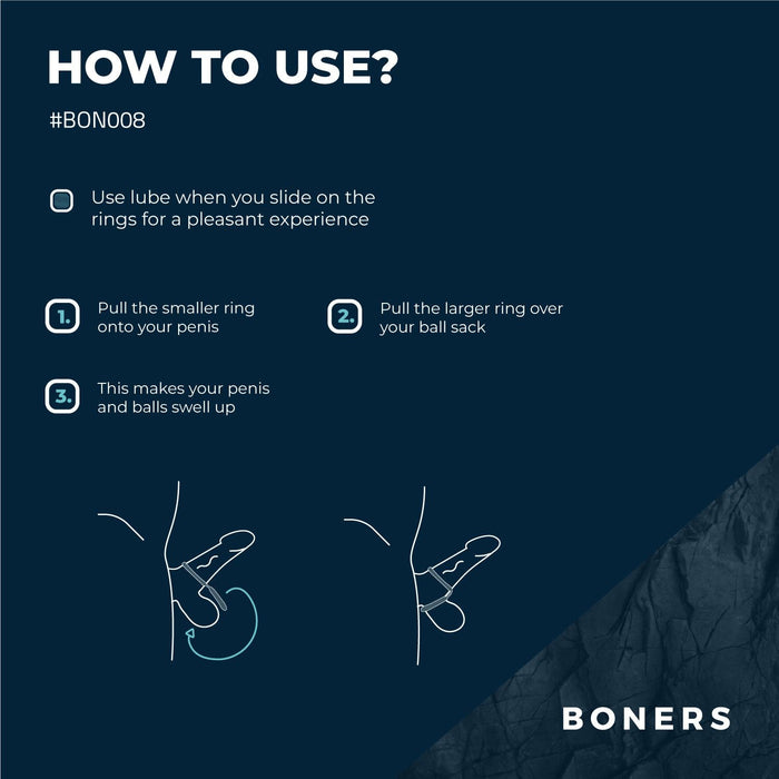 Boners Siliconen Cockring & Ballstretcher