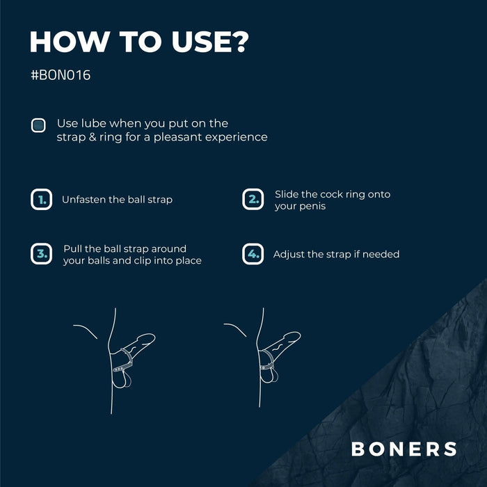 Boners Verstelbare Cock & Ball Strap - Groot