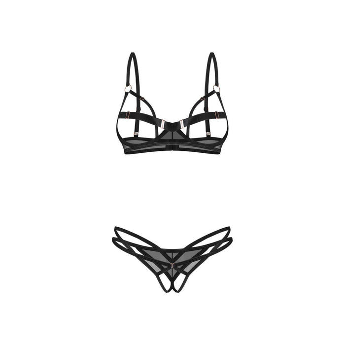 Obsessive Euridia Open Lingerie Set 2 Stuks Zwart