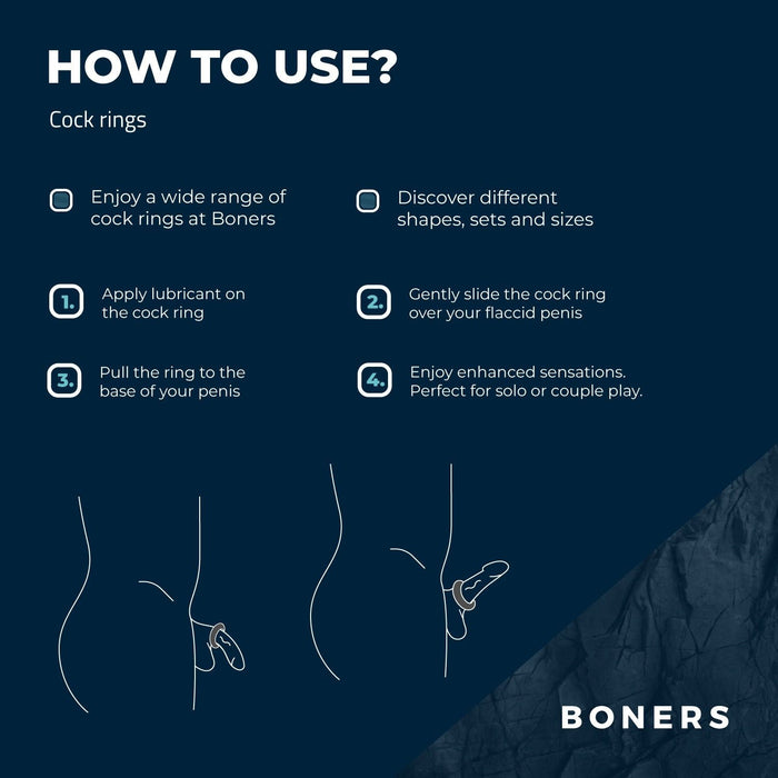 Boners Set Van 6 Platte Siliconen Cockringen