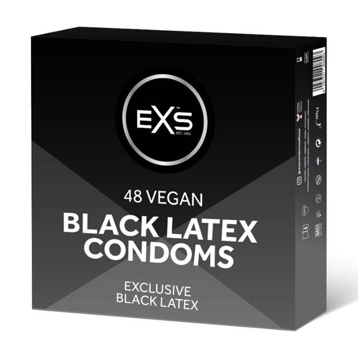 Exs Black Latex Condoms 48 Pieces