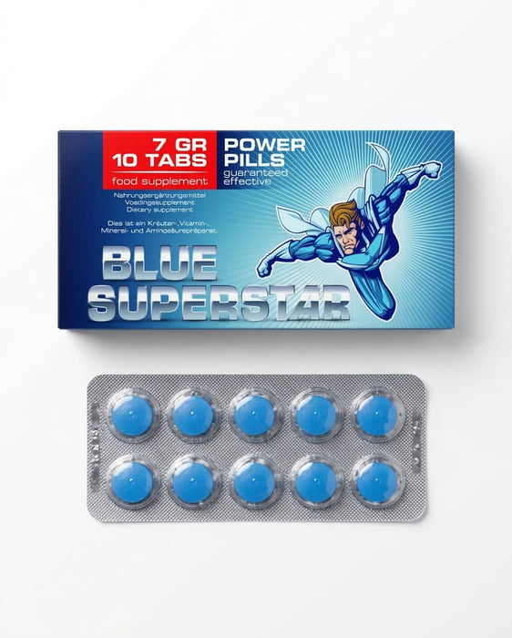 Blue Superstar Natuurlijke Erectiepillen 10 Stuks