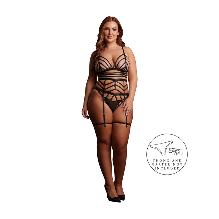 Le Désir Zwarte Strappy 2-delige Lingerieset