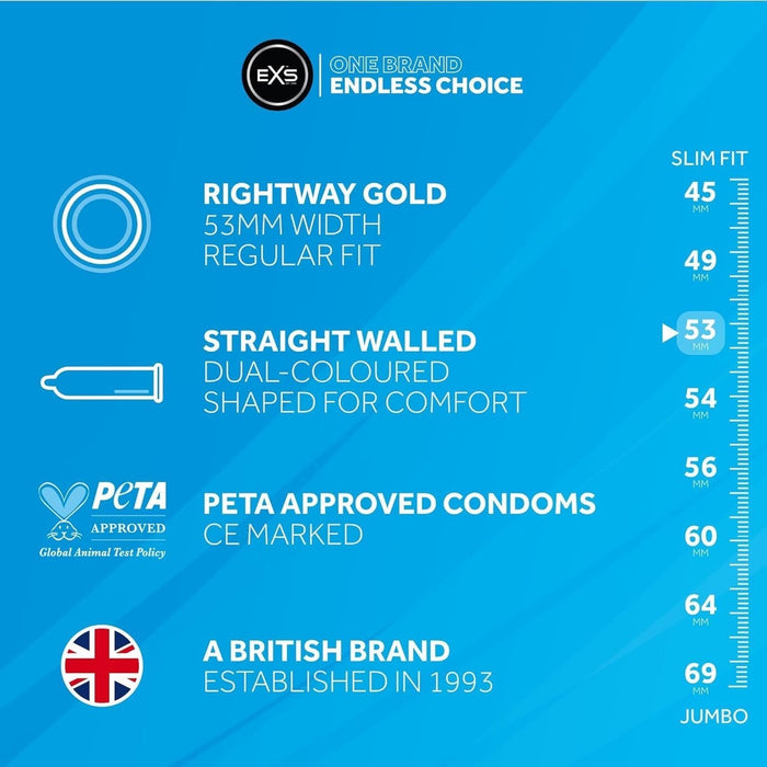EXS Rightway Gouden Condooms 12 Stuks