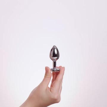EasyToys Metalen Buttplug Zilver Met Hartsteen 7 cm