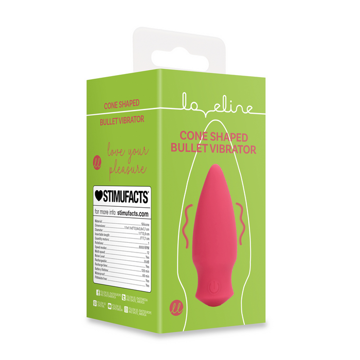 Loveline Cone Shaped Bullet Vibrator Blushing Red 7 cm