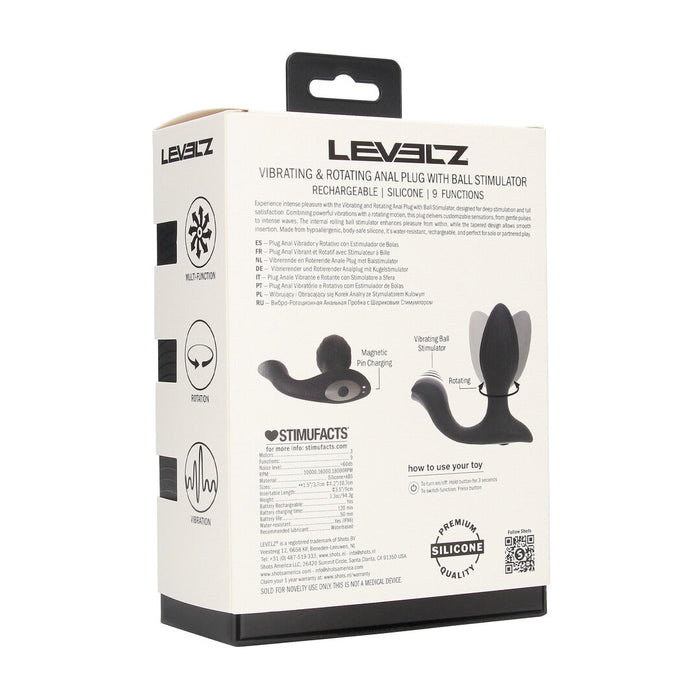 Levelz Vibrerende & Roterende Buttplug Met Balstimulator 11 cm