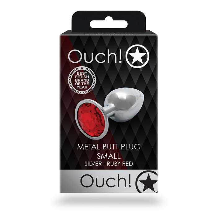 Ouch Metalen Buttplug Ruby Red 7 Cm