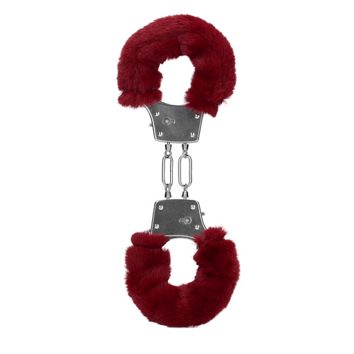 Furry Metal Hand Cuffs Black