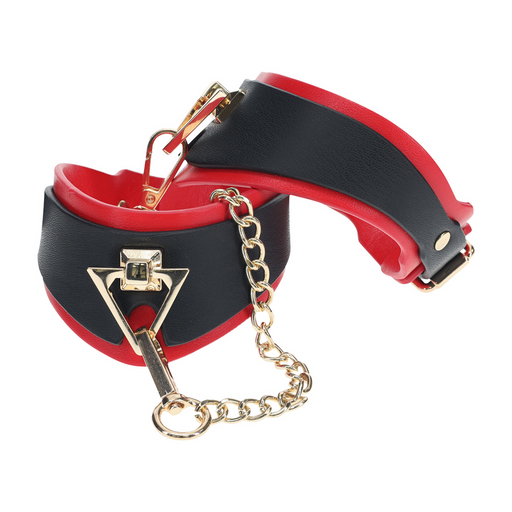 Ouch! Milan Collection Leg Cuffs Black/red