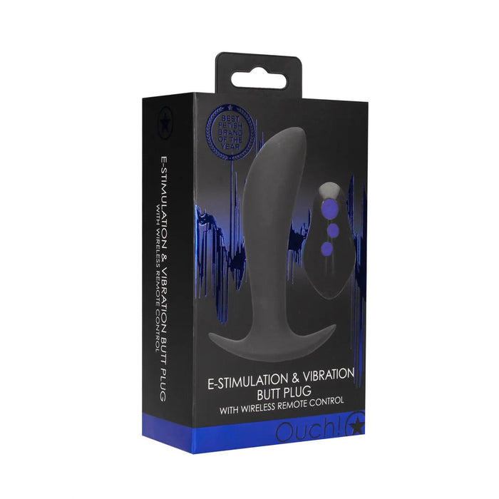 Ouch! E-stim Vibrerende Buttplug 12 cm