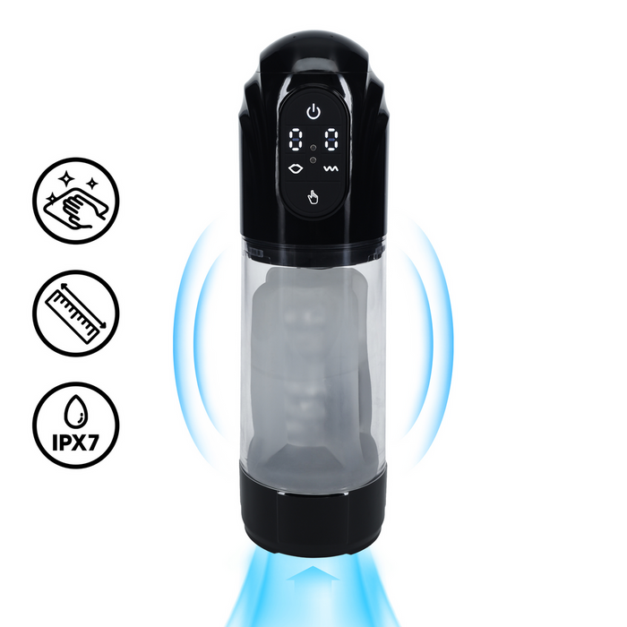 Pumped Technothrust Automatic Waterproof Masturbator Pump Black