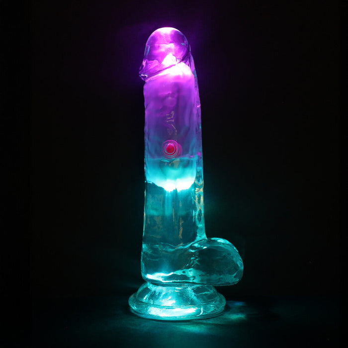 Realrock Led Glow Vibrerende Dildo Met Ballen 15 cm
