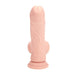 RealRock Realistische Vibrator Dual Density Rechargeable Liquid Silicone Vibrator Curved With Weighted Balls 7 / 18 Cm Flesh