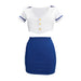 Stewardess Costume S/m Blue/white