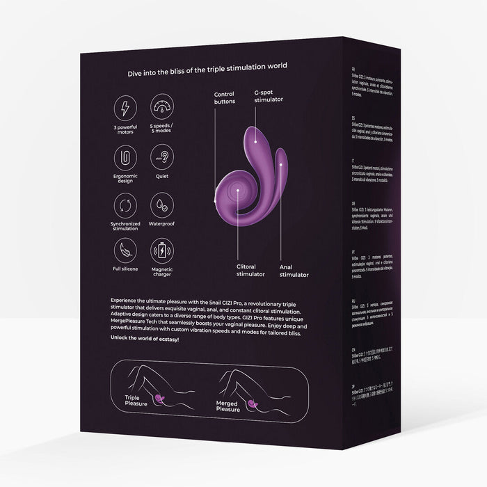 SVibe Snail Gizi Pro Drievoudige Vibrator Voor Clitoris, G-Spot & Anaal