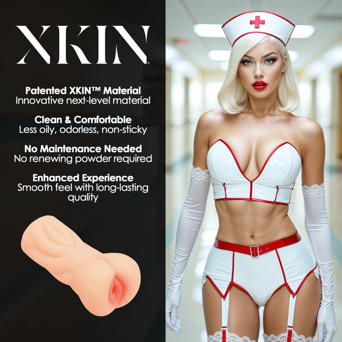 Xkin Carreer Girls Naughty Nurse Tiffany Throatcheck Tpe Small Masturbator 130g Flesh