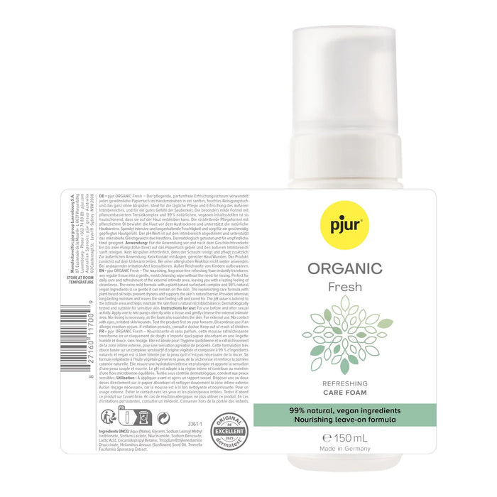 Pjur Organic Fresh Verfrissende Intieme Schuim 150 ml