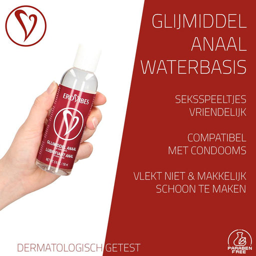 Erovibes Glijmiddel Anaal Op Waterbasis Premium 150 ml + GRATIS Toy Cleaner