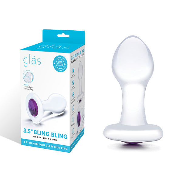 Glas Bling Bling Glazen Butt Plug 9 cm - Erovibes.nl