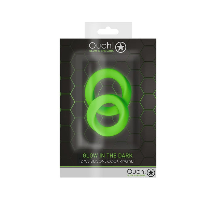 Ouch! Glow in the Dark Cockringset - 2 Stuks