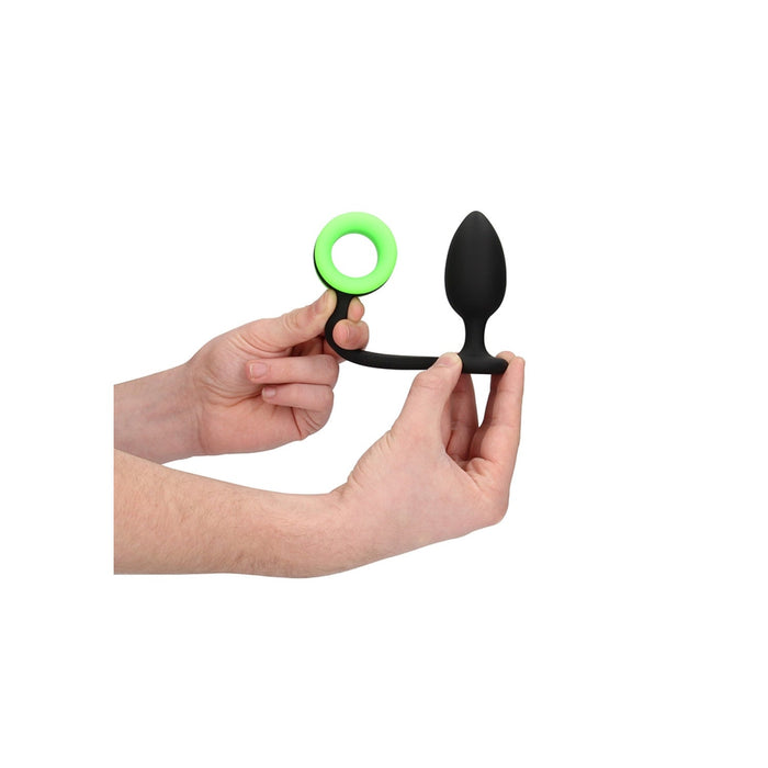 Ouch! Glow in the Dark Butt Plug Met Cockring 10 Cm - Erovibes.nl